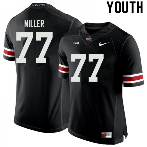 Ohio State Buckeyes #77 Harry Miller Youth Embroidery Jersey Black